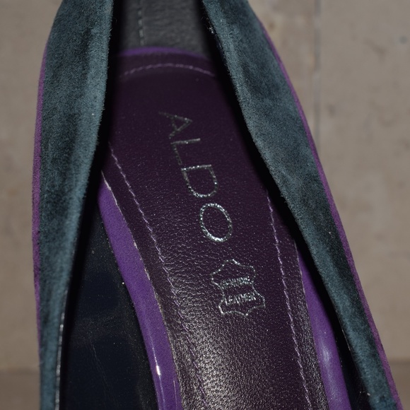 Blue and Purple Patchwork Platform High Heels - Picture 6 of 7